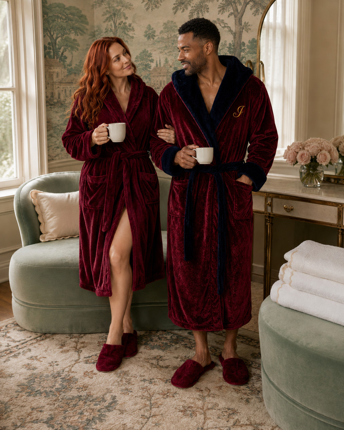 The Hooded Spa Robe | Plush, Oversized, Wine Red