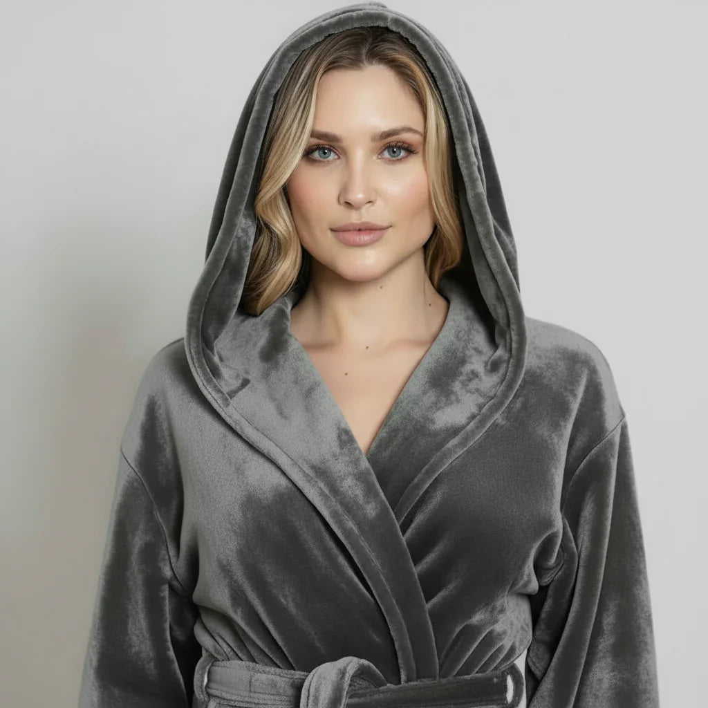 The Hooded Spa Robe | Plush, Oversized, Wine Red