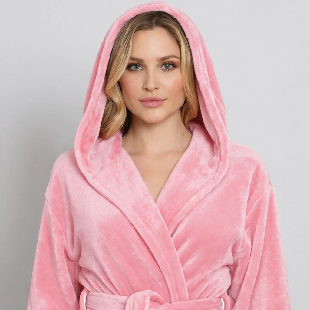 The Hooded Spa Robe | Plush, Oversized, Wine Red